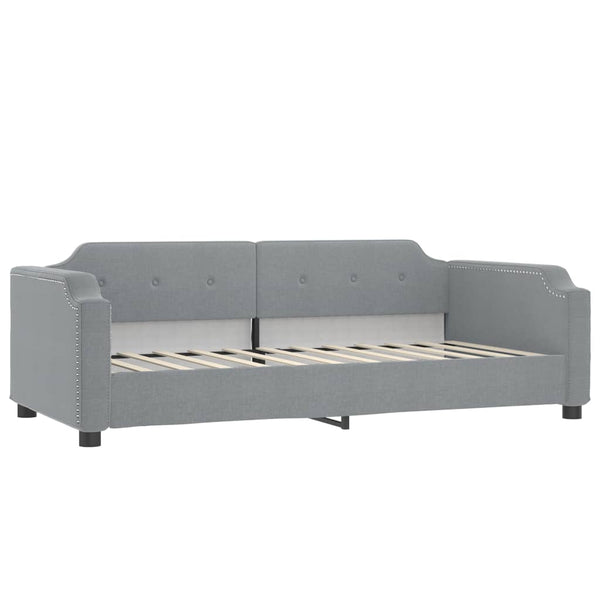 Ausziehbares Tagesbett mit Matratze Hellgrau 90x190 cm