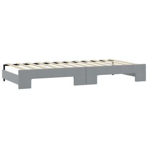 Ausziehbares Tagesbett mit Matratze Hellgrau 90x190 cm