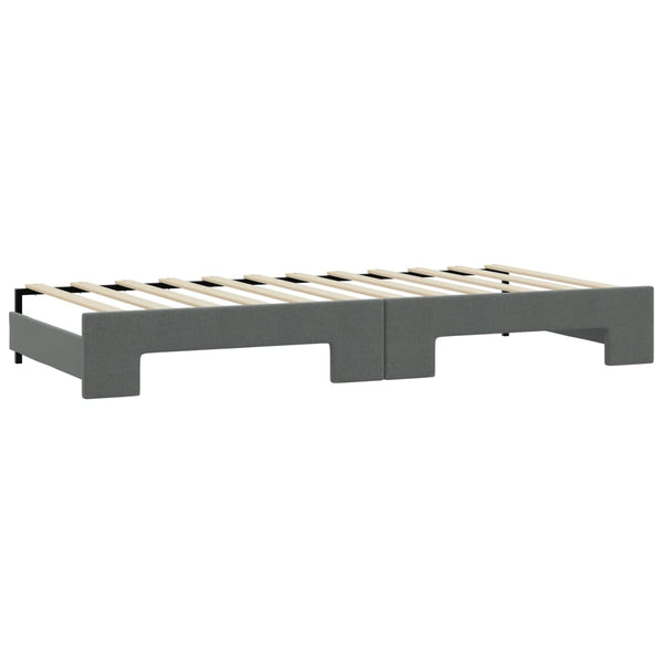 Ausziehbares Tagesbett mit Matratzen Dunkelgrau 90x190 cm