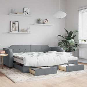 Ausziehbares Tagesbett Hellgrau 80x200 cm