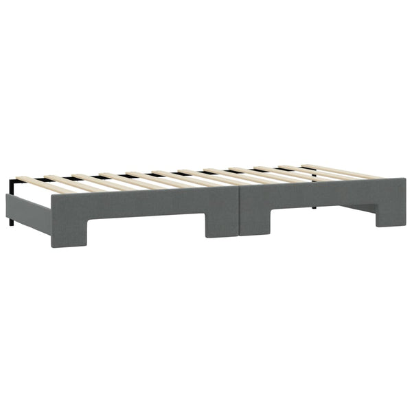 Ausziehbares Tagesbett mit Schubladen Dunkelgrau 80x200 cm