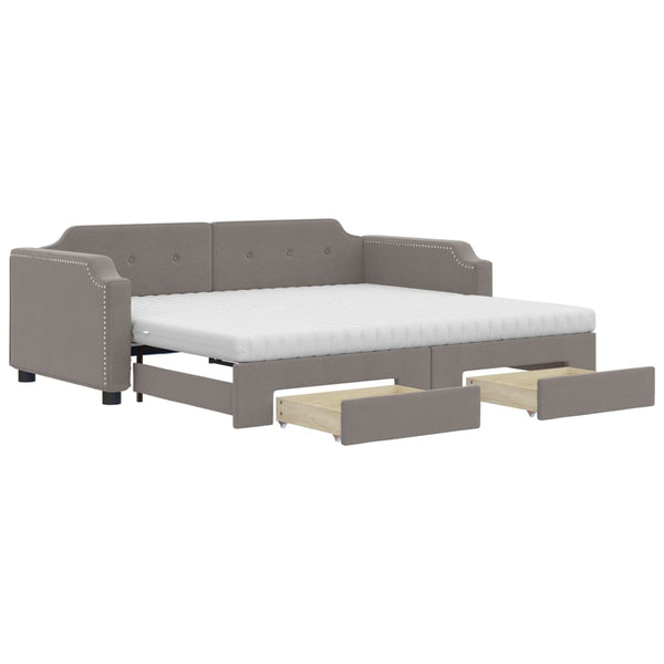 Ausziehbares Tagesbett Taupe 80x200 cm