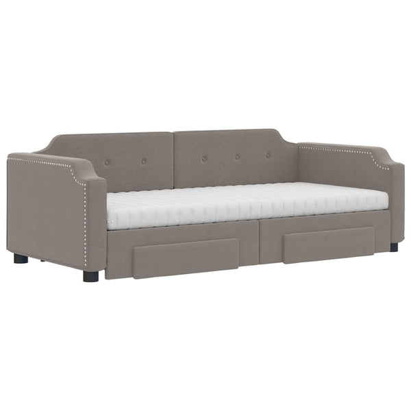 Ausziehbares Tagesbett Taupe 80x200 cm