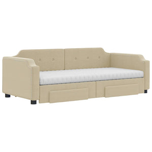 Ausziehbares Tagesbett Creme 80x200 cm