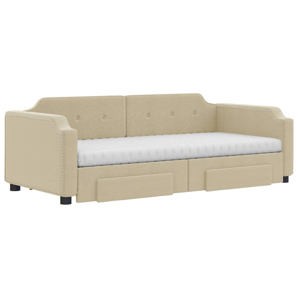 Ausziehbares Tagesbett Creme 80x200 cm