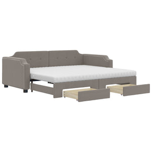 Ausziehbares Tagesbett Taupe 90x200 cm
