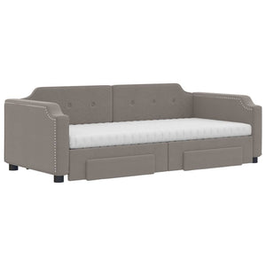 Ausziehbares Tagesbett Taupe 90x200 cm