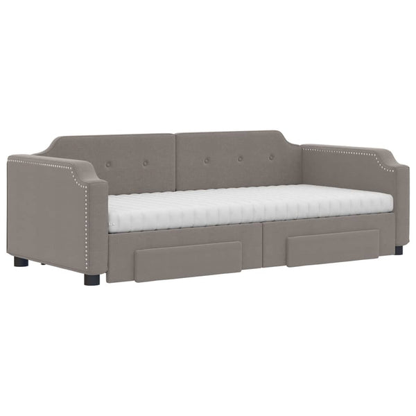 Ausziehbares Tagesbett Taupe 90x200 cm