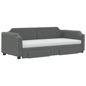Ausziehbares Tagesbett mit Schubladen Dunkelgrau 100x200 cm