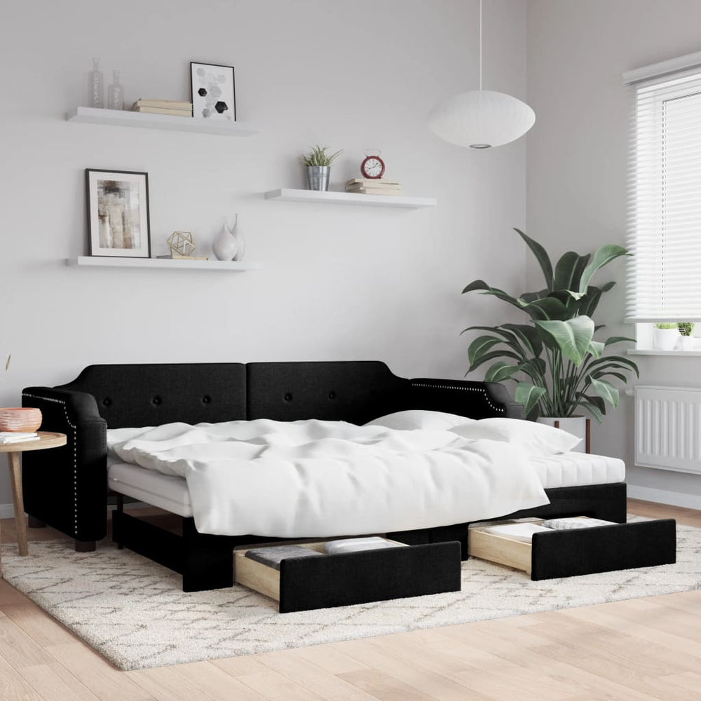 Ausziehbares Tagesbett mit Schubladen 100x200 cm