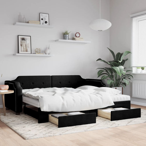 Ausziehbares Tagesbett mit Schubladen 100x200 cm