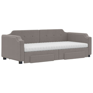Ausziehbares Tagesbett Taupe 100x200 cm