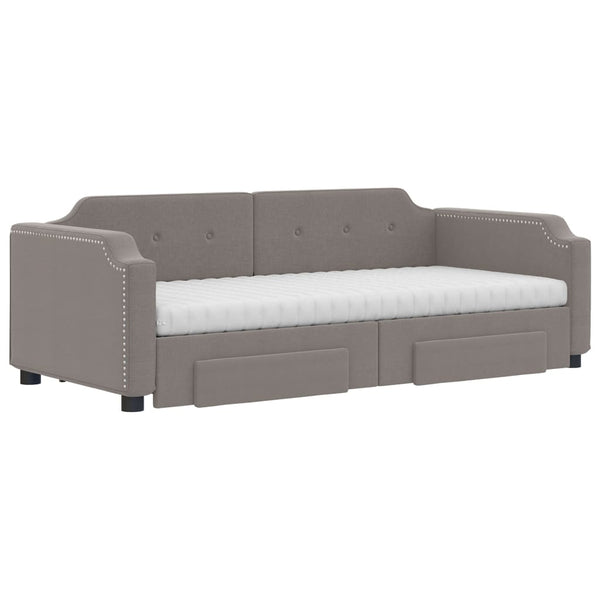 Ausziehbares Tagesbett Taupe 100x200 cm