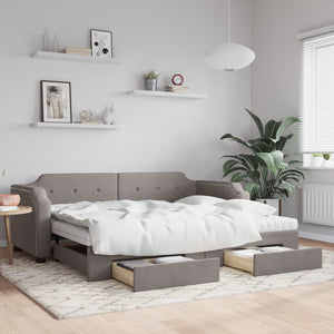 Ausziehbares Tagesbett Taupe 100x200 cm