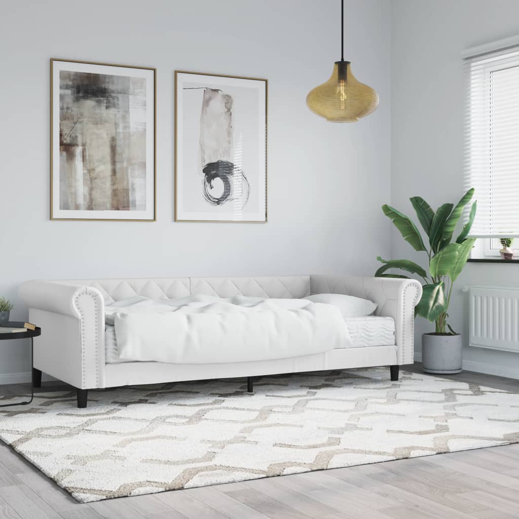 Tagesbett Weiß 90x200 cm mit Matratze