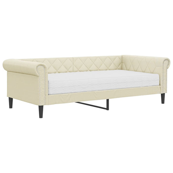 Tagesbett Creme 90x200 cm mit Matratze