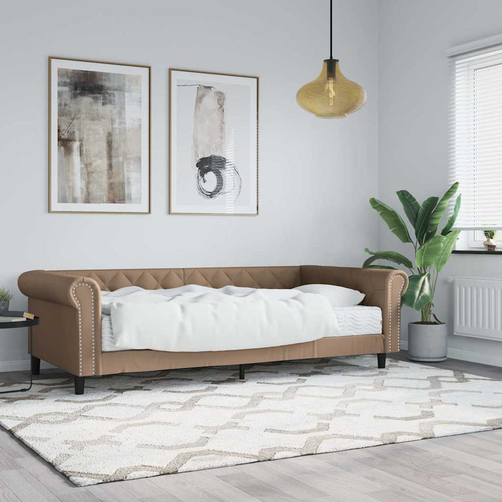 Tagesbett mit Matratze Cappuccino 90x200 cm
