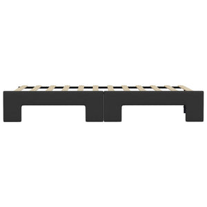 Ausziehbares Tagesbett Schwarz 90x200 cm Kunstleder