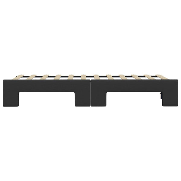 Ausziehbares Tagesbett Schwarz 90x200 cm Kunstleder