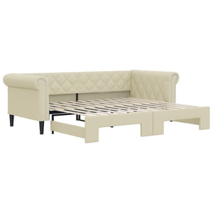 Ausziehbares Tagesbett Creme 90x200 cm