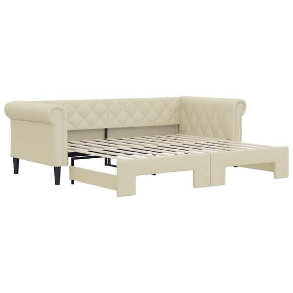 Ausziehbares Tagesbett Creme 90x200 cm
