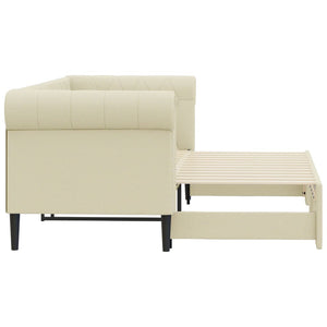 Ausziehbares Tagesbett Creme 90x200 cm