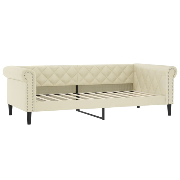 Ausziehbares Tagesbett Creme 90x200 cm