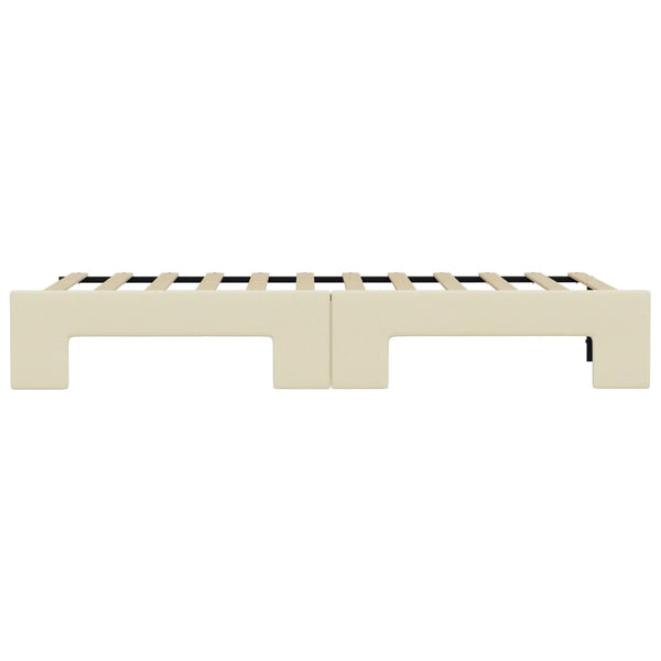 Ausziehbares Tagesbett Creme 90x200 cm