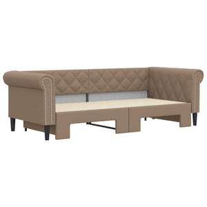 Ausziehbares Tagesbett Cappuccino 90x200 cm Kunstleder