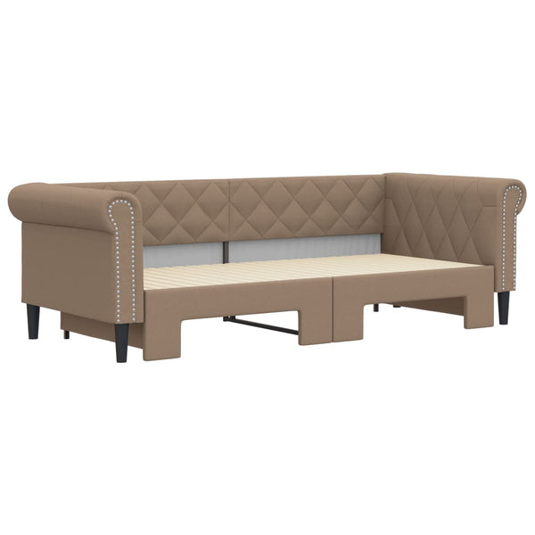 Ausziehbares Tagesbett Cappuccino 90x200 cm Kunstleder
