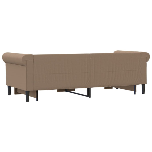 Ausziehbares Tagesbett Cappuccino 90x200 cm Kunstleder