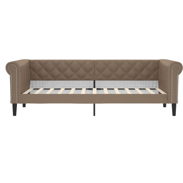 Ausziehbares Tagesbett Cappuccino 90x200 cm Kunstleder