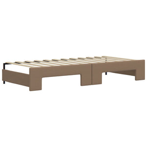 Ausziehbares Tagesbett Cappuccino 90x200 cm Kunstleder