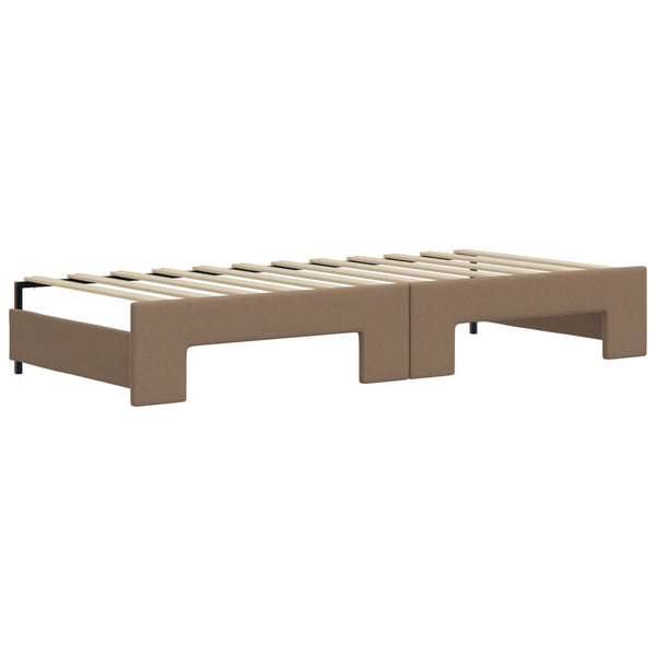 Ausziehbares Tagesbett Cappuccino 90x200 cm Kunstleder