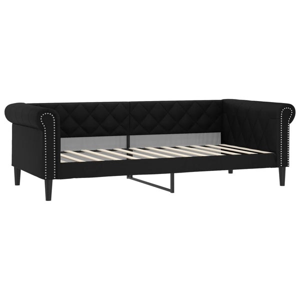 Ausziehbares Tagesbett mit Matratzen 90x200 cm Schwarz