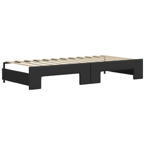 Ausziehbares Tagesbett mit Matratzen 90x200 cm Schwarz
