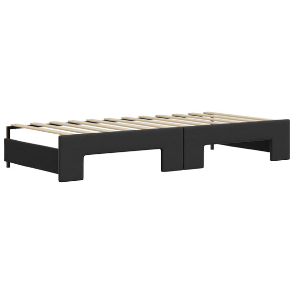 Ausziehbares Tagesbett mit Matratzen 90x200 cm Schwarz