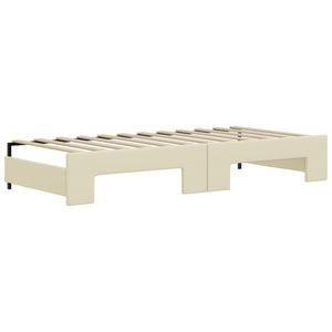 Ausziehbares Tagesbett Creme mit Matratzen 90x200 cm
