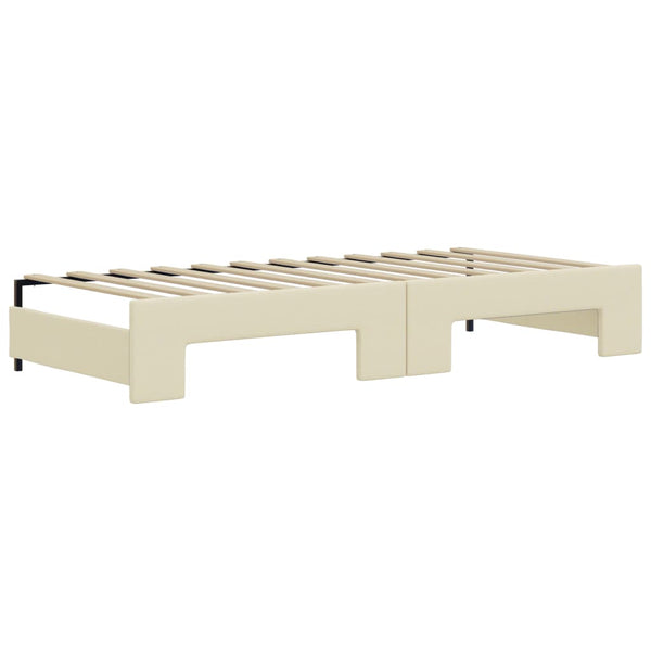 Ausziehbares Tagesbett Creme mit Matratzen 90x200 cm
