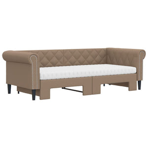Ausziehbares Tagesbett mit Matratzen Braun 90x200 cm
