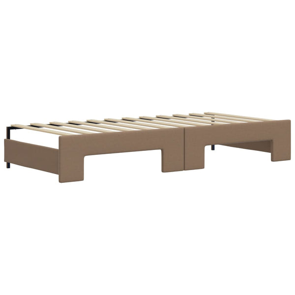 Ausziehbares Tagesbett mit Matratzen Braun 90x200 cm