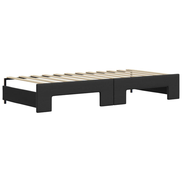 Ausziehbares Tagesbett Schwarz 90x200cm Kunstleder