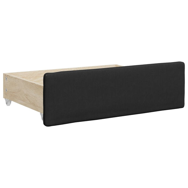 Ausziehbares Tagesbett Schwarz 90x200cm Kunstleder