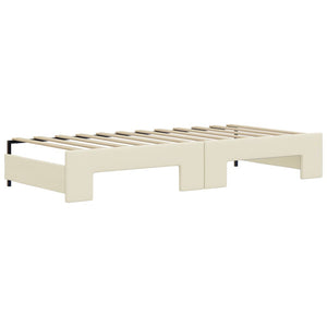 Ausziehbares Tagesbett Creme 90x200 cm