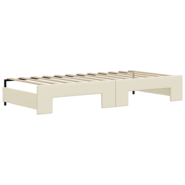 Ausziehbares Tagesbett Creme 90x200 cm