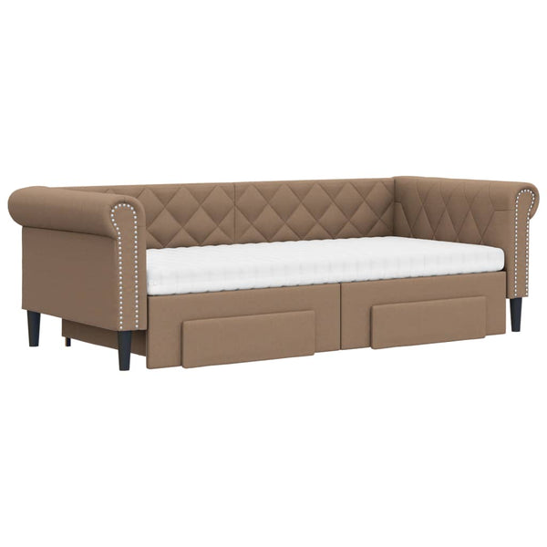 Ausziehbares Tagesbett Braun 90x200 cm Kunstleder