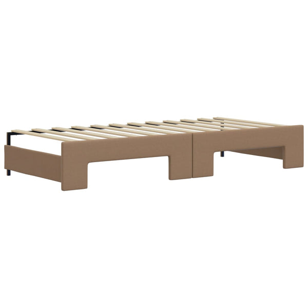 Ausziehbares Tagesbett Braun 90x200 cm Kunstleder