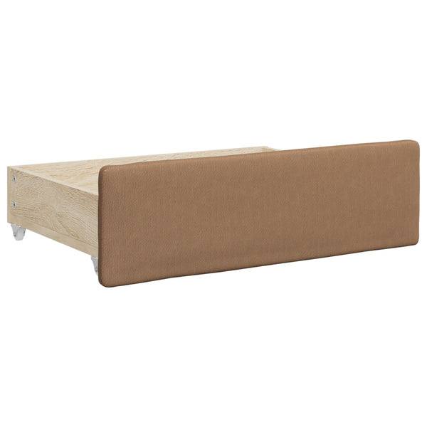 Ausziehbares Tagesbett Braun 90x200 cm Kunstleder