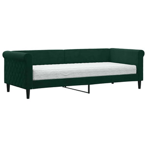 Tagesbett mit Matratze Dunkelgrün 80x200 cm