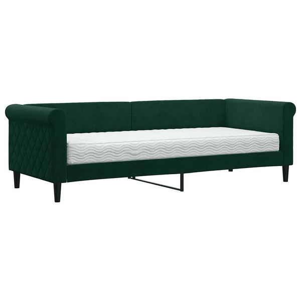 Tagesbett mit Matratze Dunkelgrün 80x200 cm